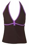 Colorblock Plus Size Halter Tankini Top - Plus Size Swimsuit Plus Size Swimsuit