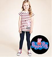 2 Piece Cotton Rich Peppa Pig Top Jeggings Outfit