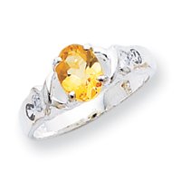 Buy Sterling Silver Citrine ring - Size 6 by JewelryWeb