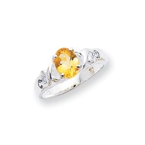 Buy Sterling Silver Citrine ring - Size 6 by JewelryWeb