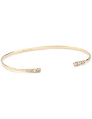Shaesby "Flamenco" 14k Yellow Gold Diamond Slender Bling Cuff Bracelet