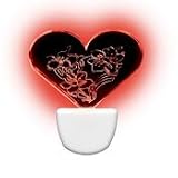 Leviton 49563-HTF LED Nightlight w/ Heart Shaped Shade - White w/ Red LED (Package of 5)