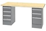 72 X 30 Shop Top Pedestal Workbench W/ 7 Drawers
