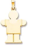 Boy 2D Silhouette Charm, Yellow Gold