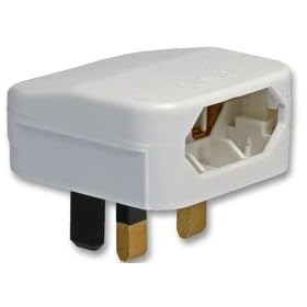 Euro 2 Pin to 3 Pin Converter Plug / Adapter - White