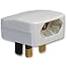 Euro 2 Pin to 3 Pin Converter Plug / Adapter - White