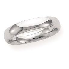 14k White Gold 4mm Comfort Fit Mens Wedding Band by Amazon.com Collection