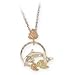 Beautiful! Sterling-silver/Gold Black Hills Gold Rose Diamond-cut Dolphin Pendant-Necklace