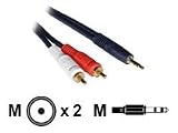 Impact Acoustics Velocity - Audio cable - 27 AWG - RCA (M) - mini-phone stereo 3.5 mm (M) - 3 ft - shielded - blue