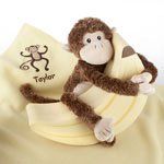 Plush Monkey Magoo and Blankie Too! in Keepsake Banana Gift Box (Personalized)