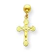 14k Post Crucifix Earrings