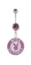 Miss October Bunny Belly Ring