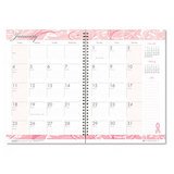 HOUSE OF DOOLITTLE / HOD5226 / Breast Cancer Monthly Planner/Journal, 12 Month, 1-Month/Spread, 7 x 10, Pink / Sold as 1 EA