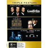 Robert De Niro Triple Feature 3 Movie Pack (Heat; Once Upon A Time In America & Goodfellas) [PAL/REGION 4 DVD. Import-Australia]