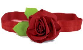 Baby Ribbon Rose Flower Headband for Infant, Baby, Toddler Girls