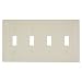 Leviton 80712-A 4-Gang Toggle Device Switch Wallplate, Standard Size, Thermoplastic Nylon, Almond