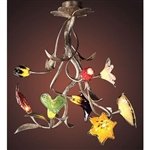 ELK Lighting - 1696/8 - Bela Iguazu 8 Light Chandelier In Silver Leaf And Hand Formed Glass Flowers