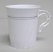 Plastic Mugs - Masterpiece Plastic 8oz Coffee Cups, White w/Silver Rim 8 Per Pack
