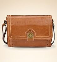 Leather Turn Lock Satchel Bag