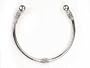 Bali Style Sterling Silver Ball-Ends Cuff Bangle Bracelet