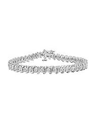 Diamond S Tennis Bracelet : 18K White Gold - 3.00 CT Diamonds