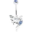 Fairy Solar Blue Gem Figurine Banana Belly Ring