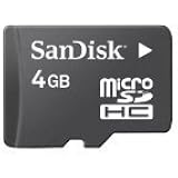 Sandisk 4GB MicroSDHC  Memory Card with SD Adapter (BULK Packaging)