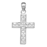 Rhodium Plated CZ Cross Pendant