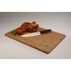 Large Grooved Bamboo Cutting Board (Natural Bamboo) (20L x 14W x 3 4H) by Stacks and Stacks