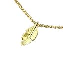 新作・ドギャードジュエリーネックレス（幸せの羽）【DOGEARED】Small Feather Gold Dipped on Silver Necklace