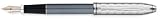 Cross Townsend Tango Slate Lacquer / Engraved Rhodium Plated Fountain Pen with Fine 18 Karat Gold / Rhodium Plated Nib