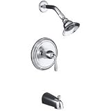 Kohler Tub Shower K T395 4S Kohler Devonshire Rite temp Pressure balancing Bath And Shower Faucet Trim Brushed Chrome