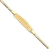 14K Atlanta Falcons Small Satin Id Figaro Bracelet - NF113-7