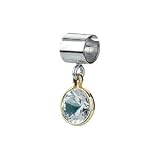 Kera Sterling Silver 14K Gold April Birthstone Bead