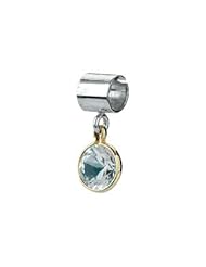 Kera Sterling Silver 14K Gold April Birthstone Bead