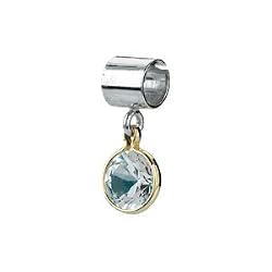 Kera Sterling Silver 14K Gold April Birthstone Bead