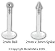 16G BIOFLEX LABRETS WITH STEEL BALL LBBIO16A - 16G 5/16 W/ BALL