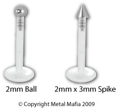 16G BIOFLEX LABRETS WITH STEEL BALL LBBIO16 - 16G 3/8 W/ BALL