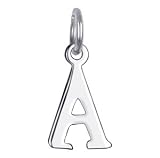 .925 Sterling Silver Initial A Polish Finish 0.5 Long Pendant Charm
