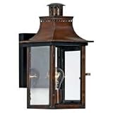 Quoizel CM8408AC Chalmers 15-1/2-Inch Medium Wall Lantern, Aged Copper Finish