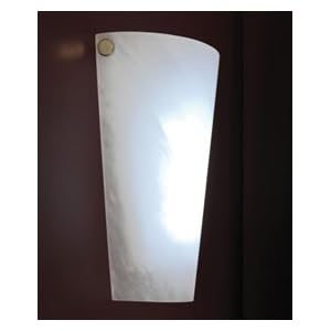 Battery Operated LED Wall Sconce with Remote Control - Cone Shaped White Glass by 