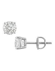 14K White Gold : Round Diamond Stud Earrings â€" 1.50 CT. TW.