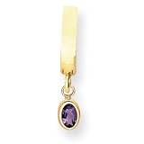 14K 6x4 Oval Bezel Amethyst TummyToy Belly Ring - JewelryWeb