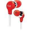 iLuv iEP314RED Ergonomic and Comfort Flat-Wire Earphones - Red