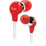 iLuv iEP314RED Ergonomic and Comfort Flat-Wire Earphones - Red