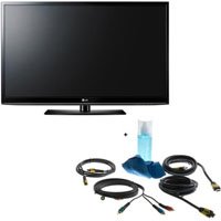 LG 50PJ350 50 inch Plasma 720p HDTV with Basic Accessory Kit (2 HDMI Cables, 1 RGB Cable, 1 Audio Cable, Plasma / LCD Clean Kit)