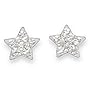 Star Stud Earrings with 11 Clear Crystals