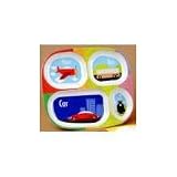 Gifts, Decor And More Melamine Divided Kids Plate-Transportation Design (pack Of 24) Pack of 24 pcs