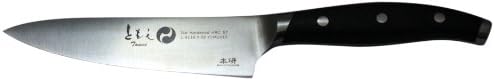 BigWood Boards 1.4116 CrMoV15 Steel Chef Knife with Curved Black Pakka Wood Handle, 6-Inch