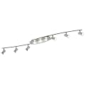 Trio-Leuchten 823810907 LED-Balken inklusiv 6x GU10 LED, je 2.5 W + 3x LED, Nickel matt / Chrom, Glas wei� satiniert
